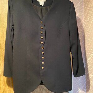 Ladies Black Blazer with Gold Button Closure
